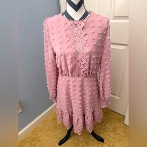 Simplee Apparel Pink Long Sleeve Dress